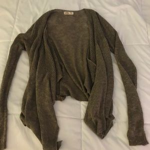 tan hollister cardigan